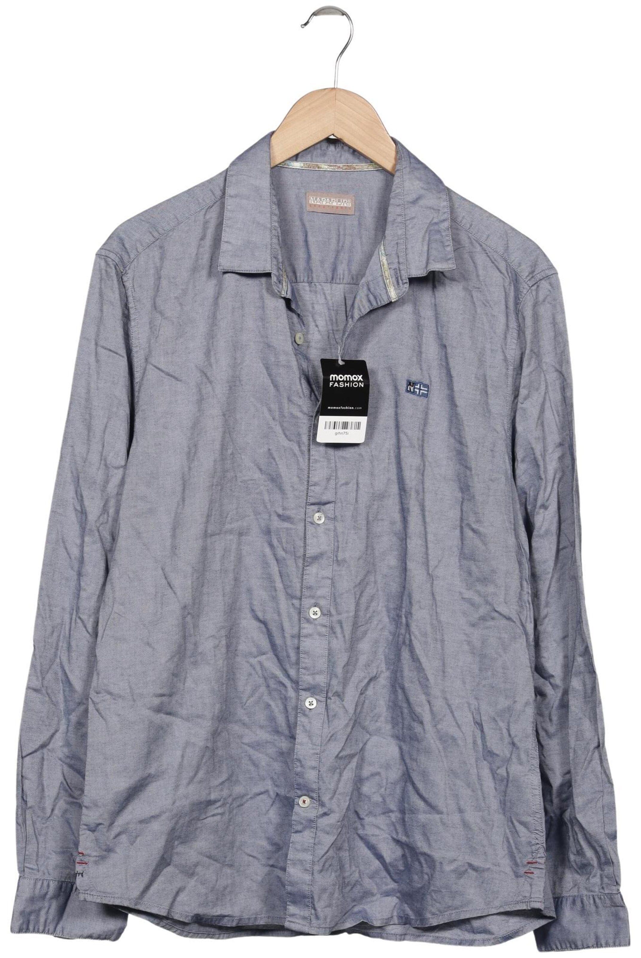 NAPAPIJRI Button Up Shirt in XXL in Blue: front