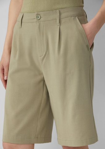 QS Loose fit Pleat-Front Pants in Green