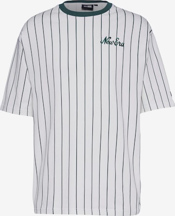 NEW ERA Majica 'Pinstripe Oversize' | bela barva: sprednja stran