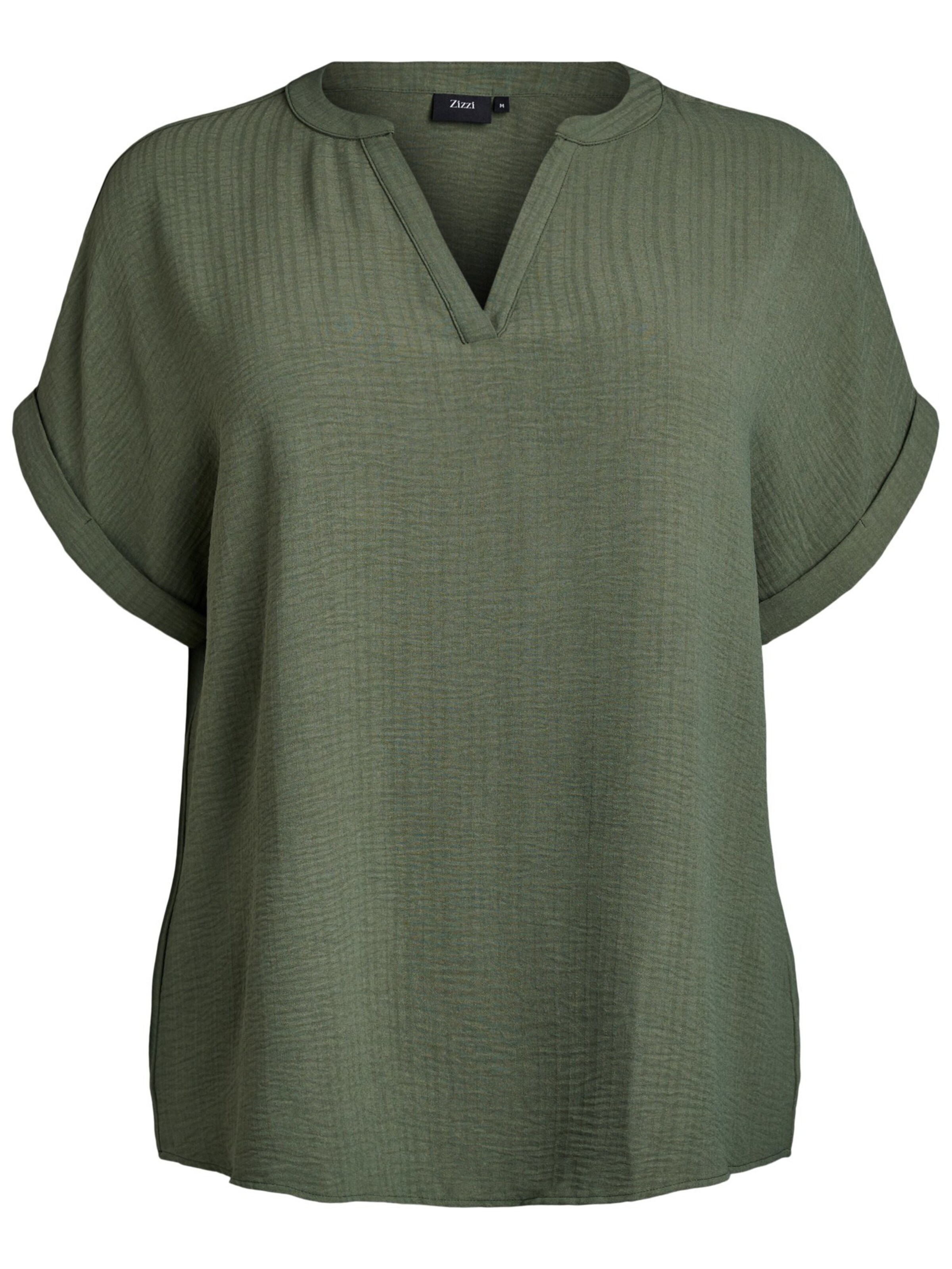 Camicia da donna 'Vnilla' di Zizzi in verde: frontale