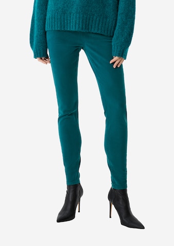 comma casual identity Skinny Broek in Groen: voorkant