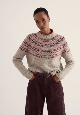Seasalt Cornwall Sweater ' Port Kinnis ' in Beige: front
