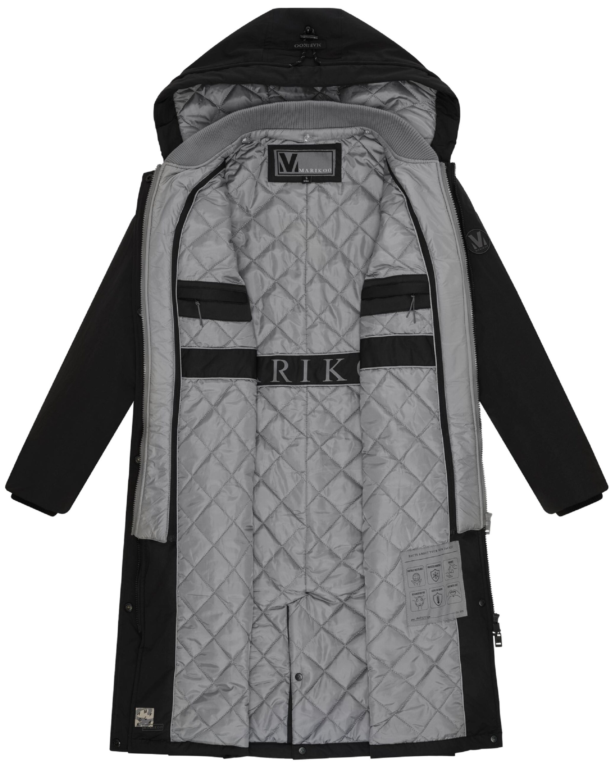 Palton de primăvară-toamnă de la MARIKOO pe negru