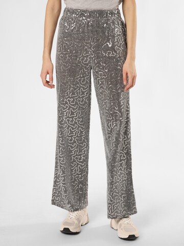 Aygill's Wide leg Pleat-Front Pants ' ' in Silver: front