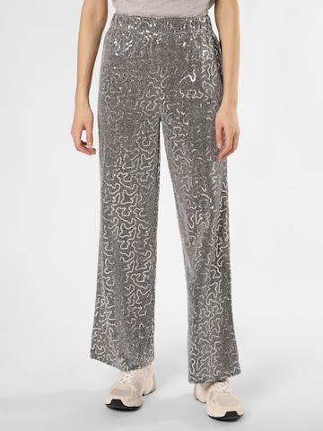 Aygill's Wide leg Pleat-Front Pants ' ' in Silver: front