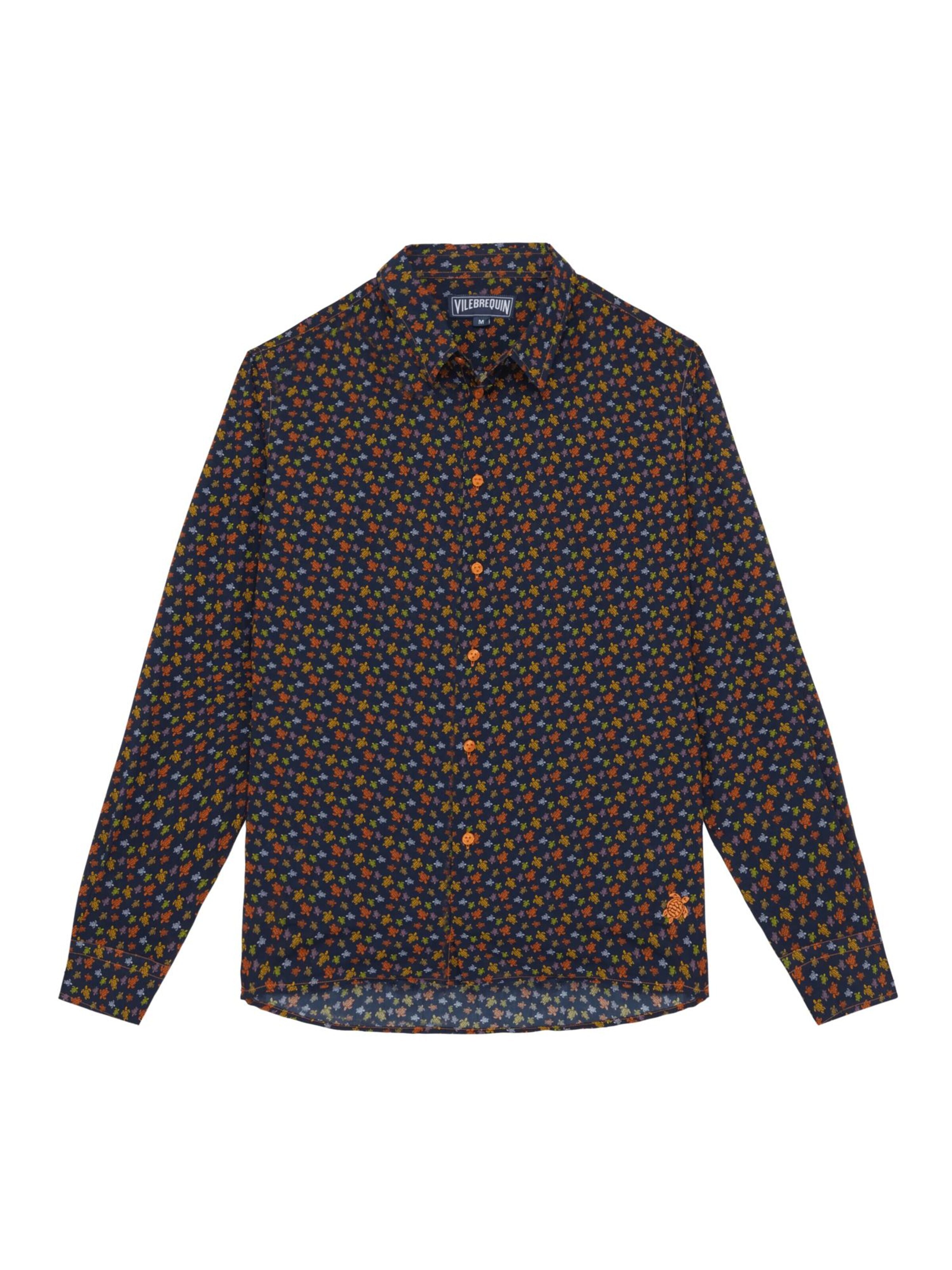 Coupe regular Chemise Vilebrequin en orange : devant
