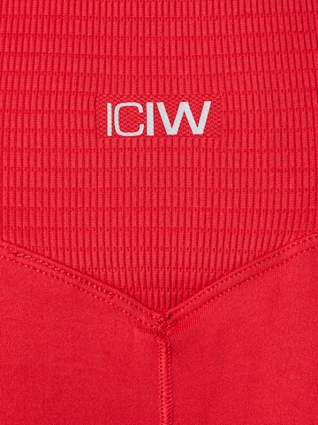ICANIWILL Skinny Spodnie sportowe 'Define Seamless' w kolorze czerwony