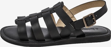 Les Tropéziennes - Sandalias 'Flache Ledersandalen von Enael' en negro: frente
