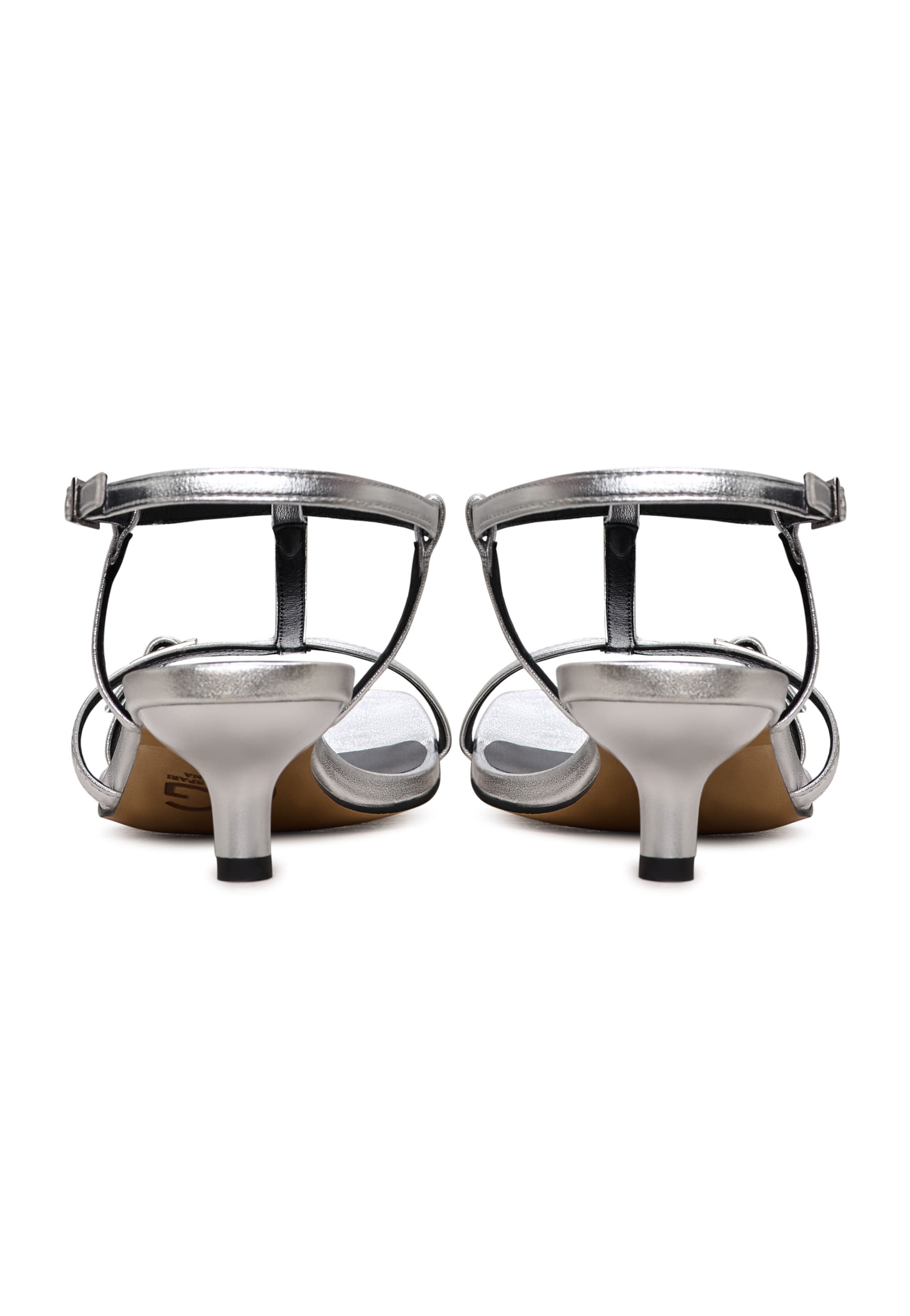 CESARE GASPARI Strap sandal in Silver