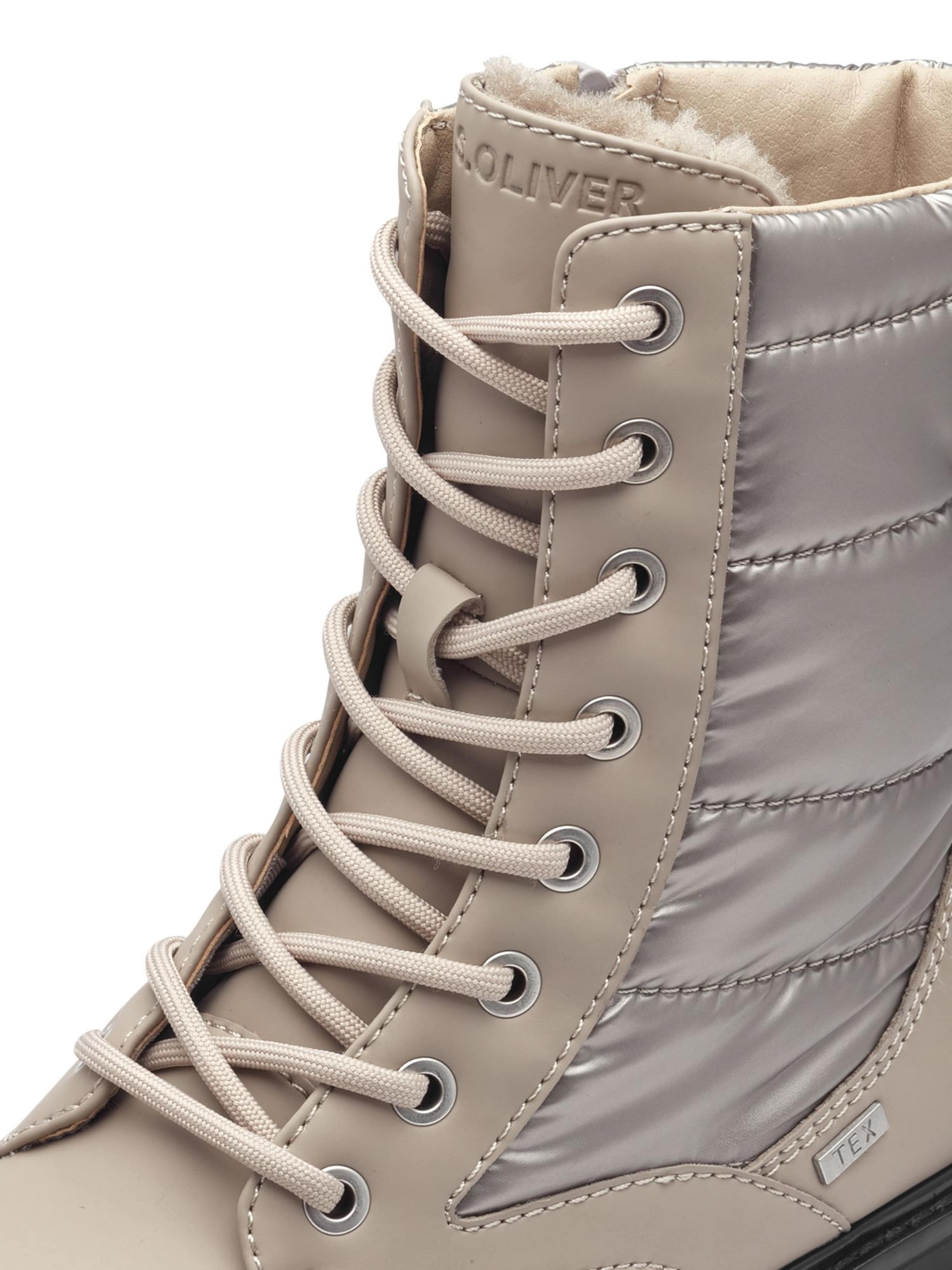 s.Oliver Lace-up bootie in Beige