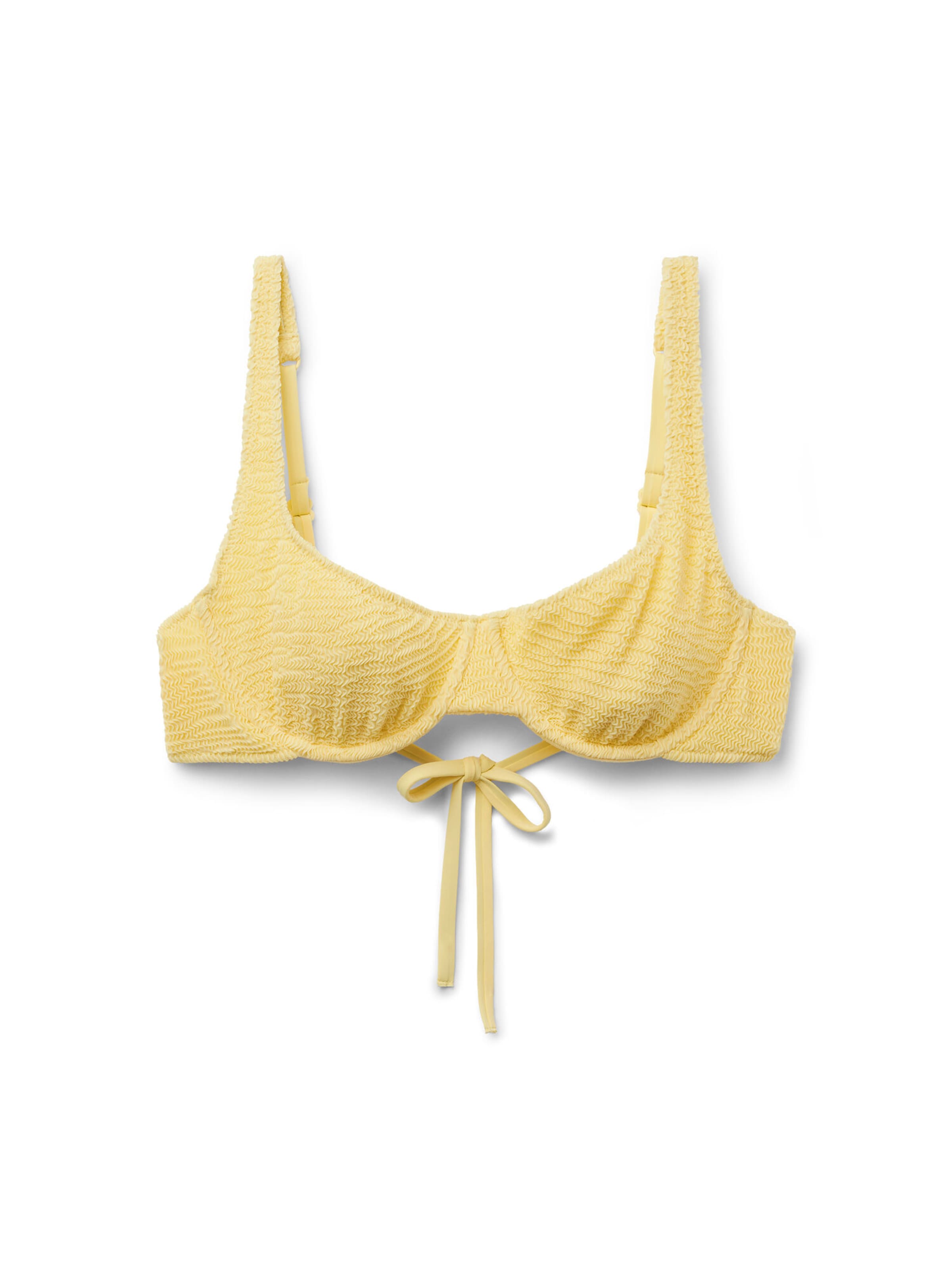 CALZEDONIA Bikinitop 'Crinkle Waves' in Gelb: Vorderseite