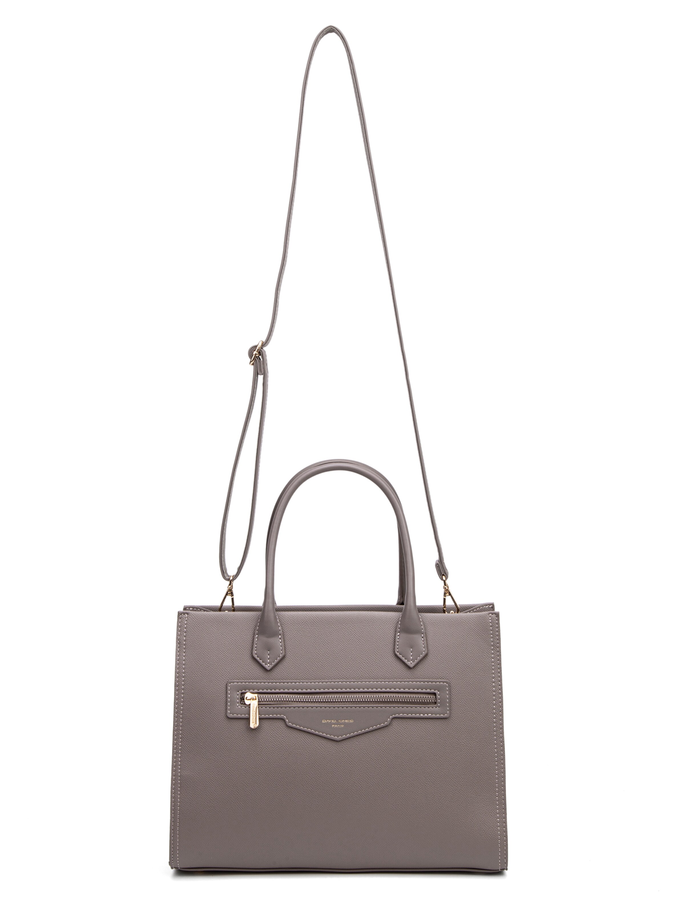 Borsa a mano 'Borsa a Mano Donna Vegan Leather con Zip e Tracolla Rimovibile - David Jones' di David Jones in marrone