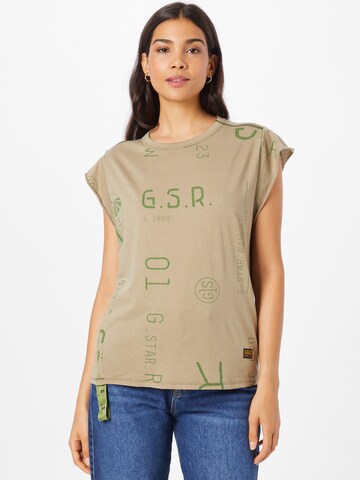 T-shirt G-Star RAW en beige : devant