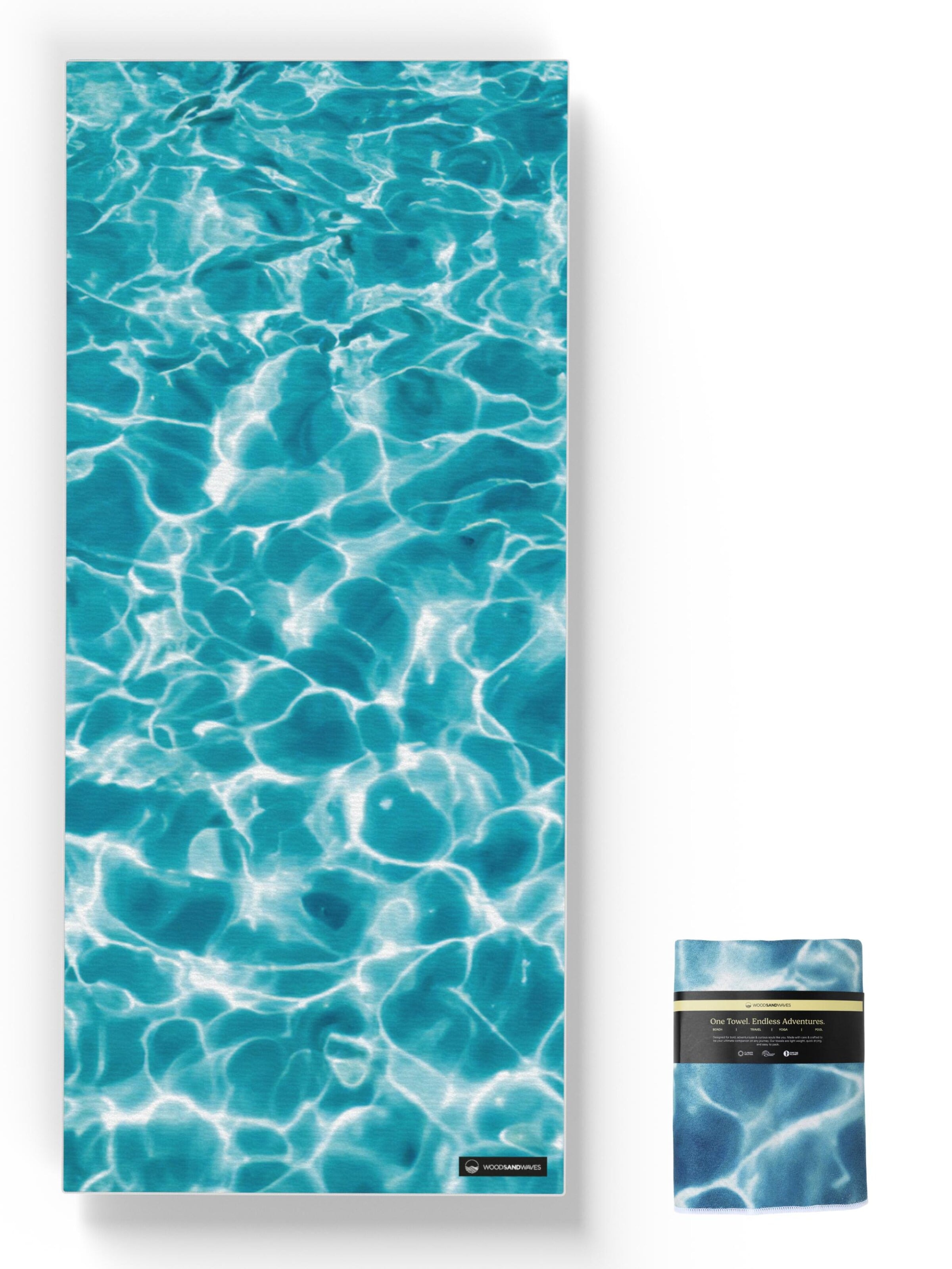 woodsandwaves Strandlaken 'Beautiful Blue' in Blauw: voorkant