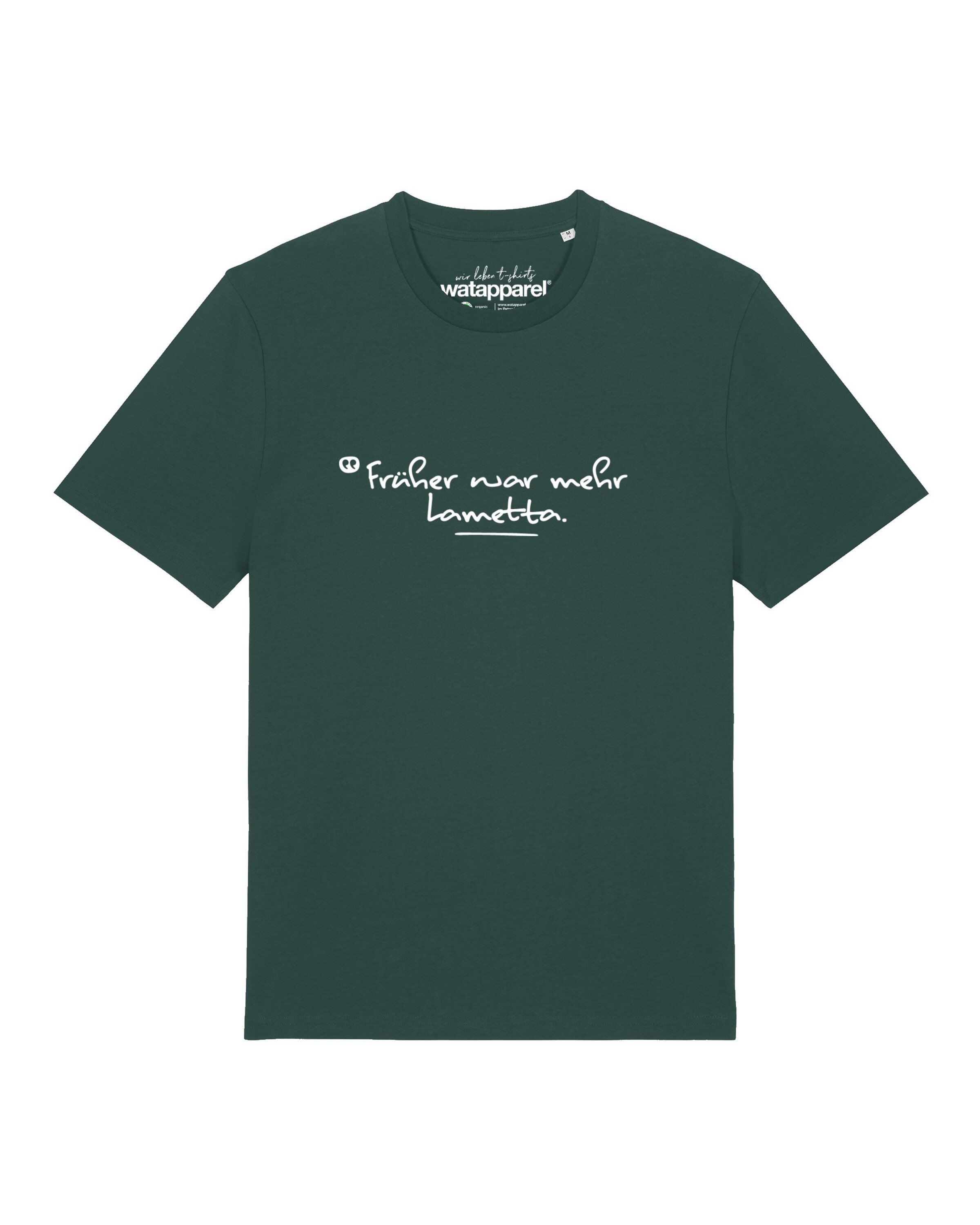Maglietta 'Früher War Mehr Lametta' di Watapparel in verde: frontale