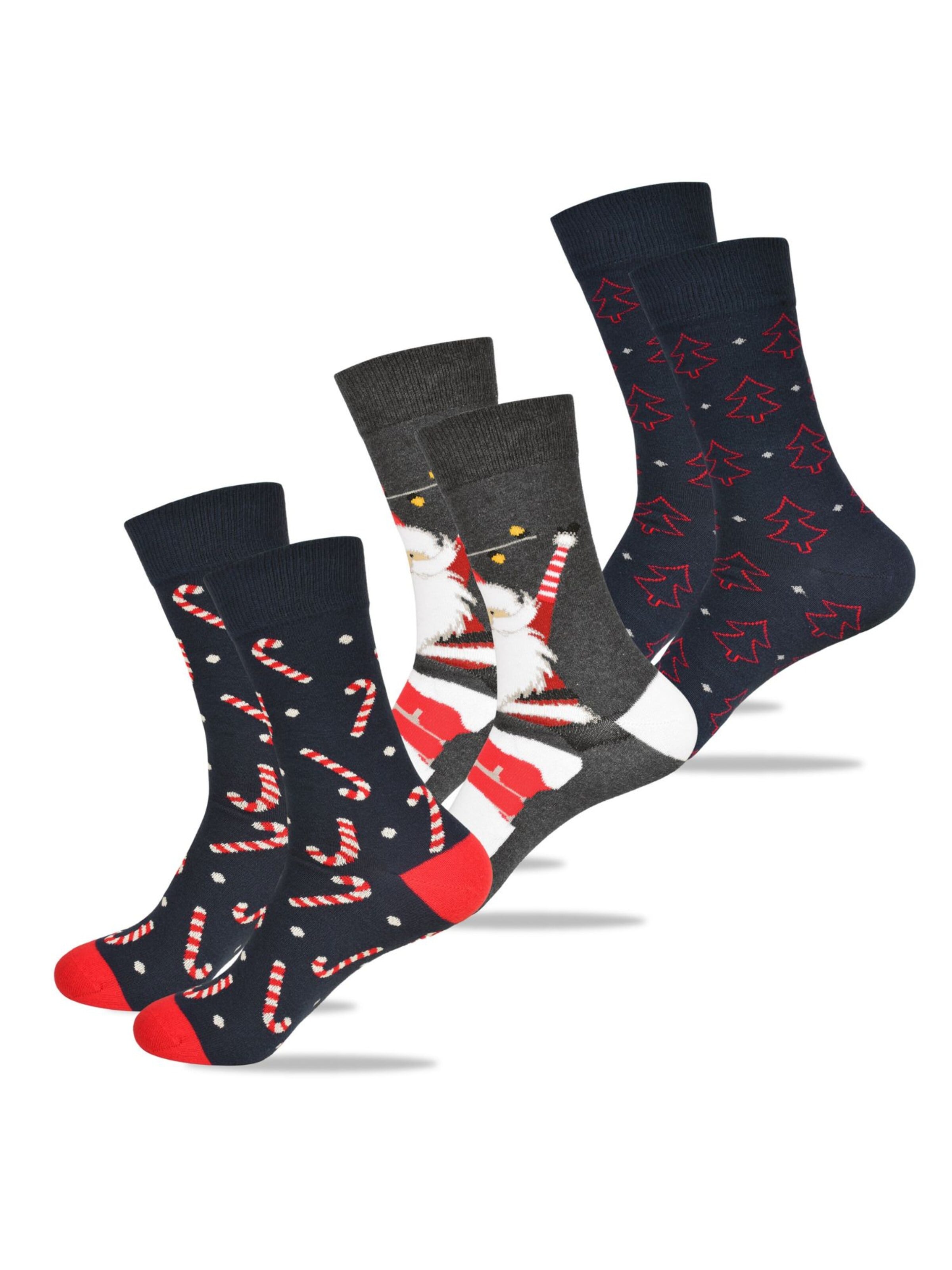 Lee Cooper Skarpety '3 Paar Weihnachtssocken von Lee Cooper als Geschenk für Nikolaus, Weihnachten' w kolorze mieszane kolory: przód