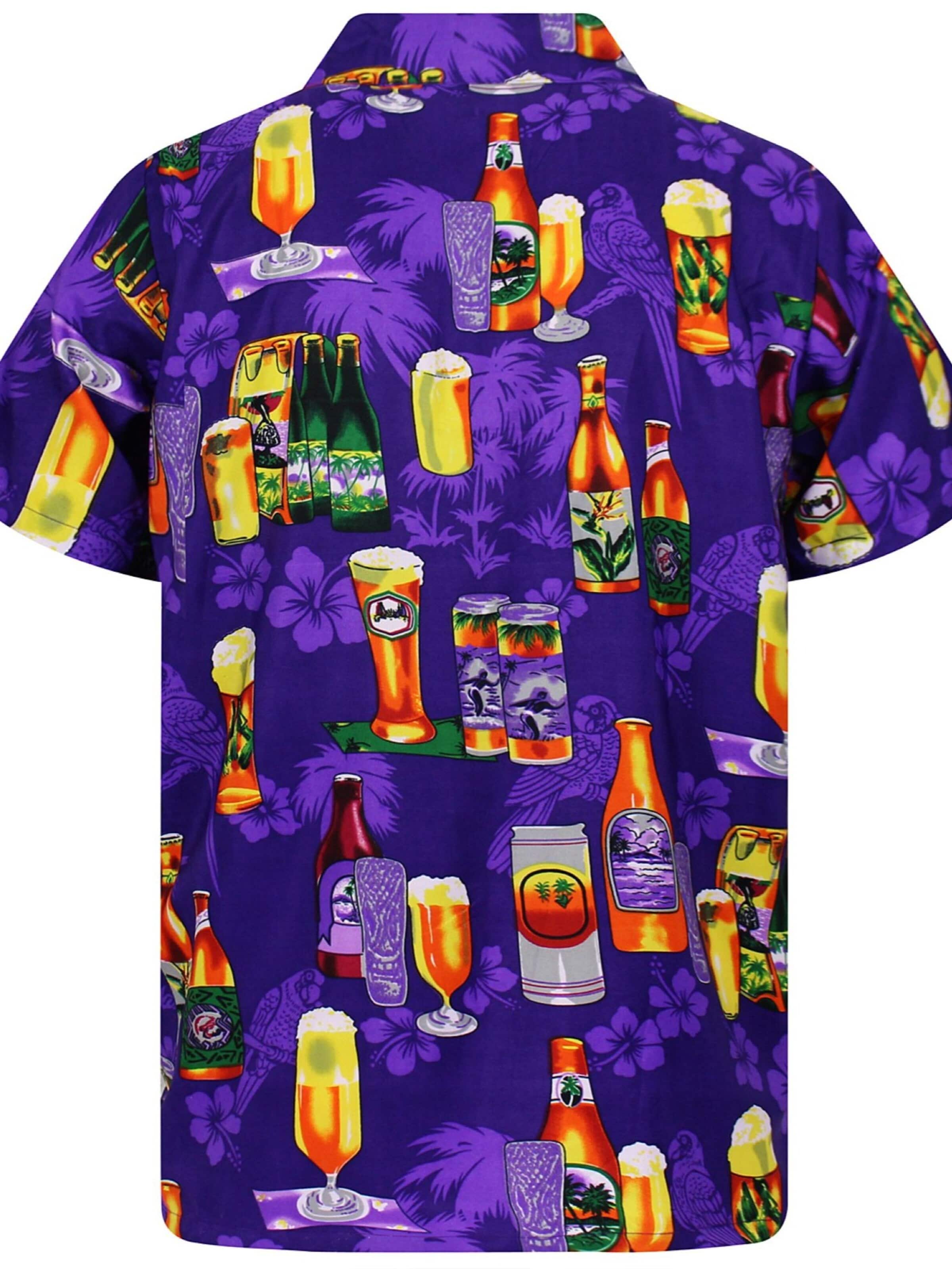 King Kameha Shirt 'Beerbottle'‌‌‌‌‌‌‌‌‌ in Lila