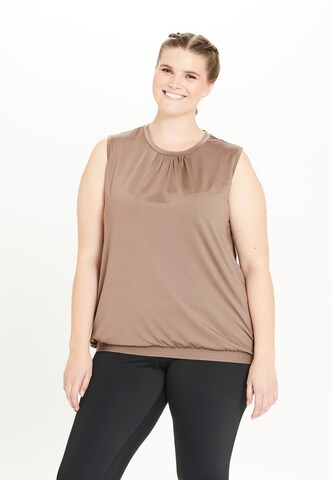 Q by Endurance Sporttop 'Nella' in Braun: Vorderseite