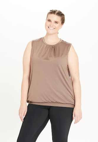 Q by Endurance Sports Top 'Nella' in Brown: front