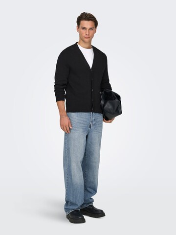 Only & Sons Knit Cardigan 'ONSting' in Black