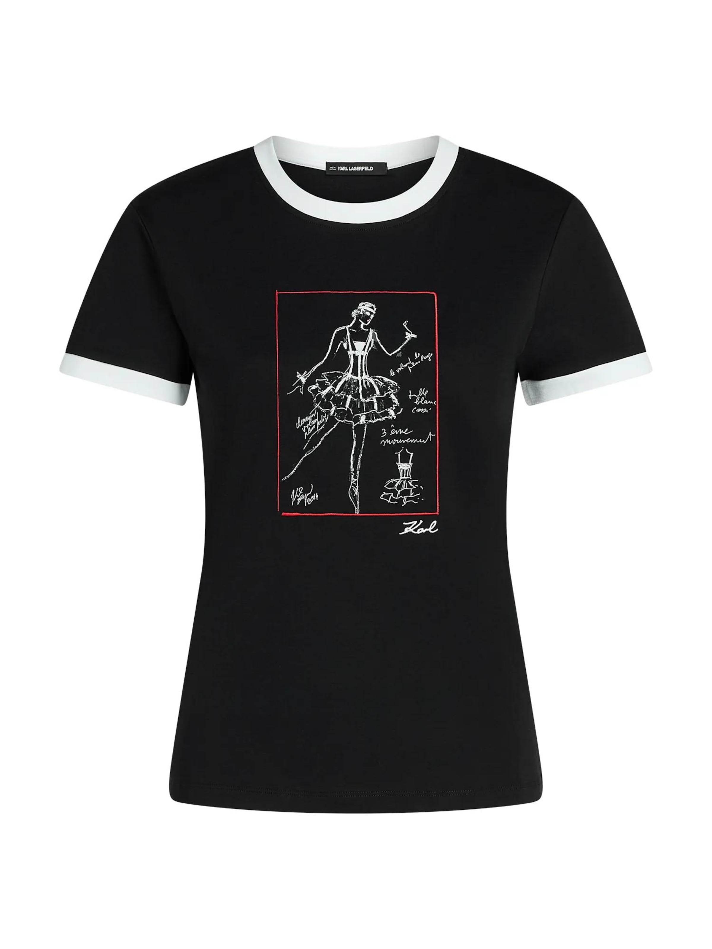 T-shirt 'Le Ballet' Karl Lagerfeld en noir : devant