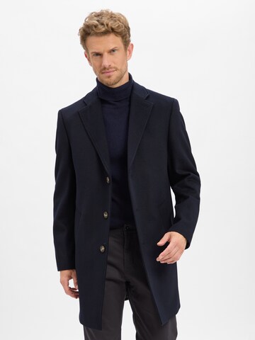 Finshley & Harding Between-Seasons Coat in Blue: front