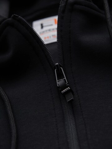 Ombre Sweat jacket 'OM-SSZP-0213' in Black