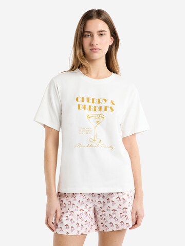 ETAM Pajama Shirt 'Ginger' in White: front