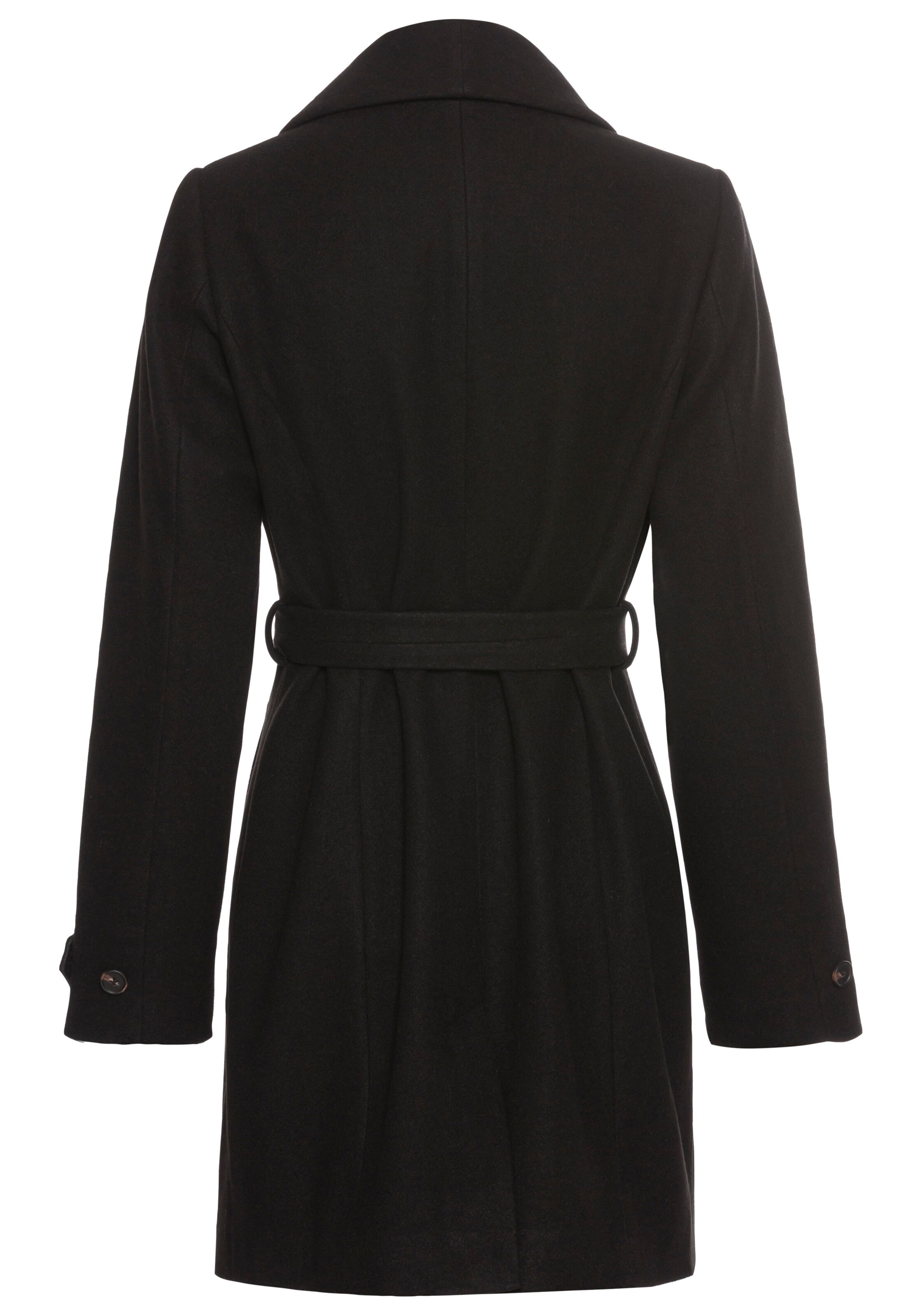 LAURA SCOTT Between-Seasons Coat in Black