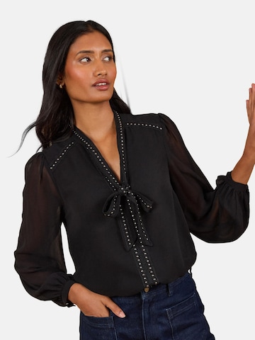 Camicia da donna di love & roses in nero: frontale