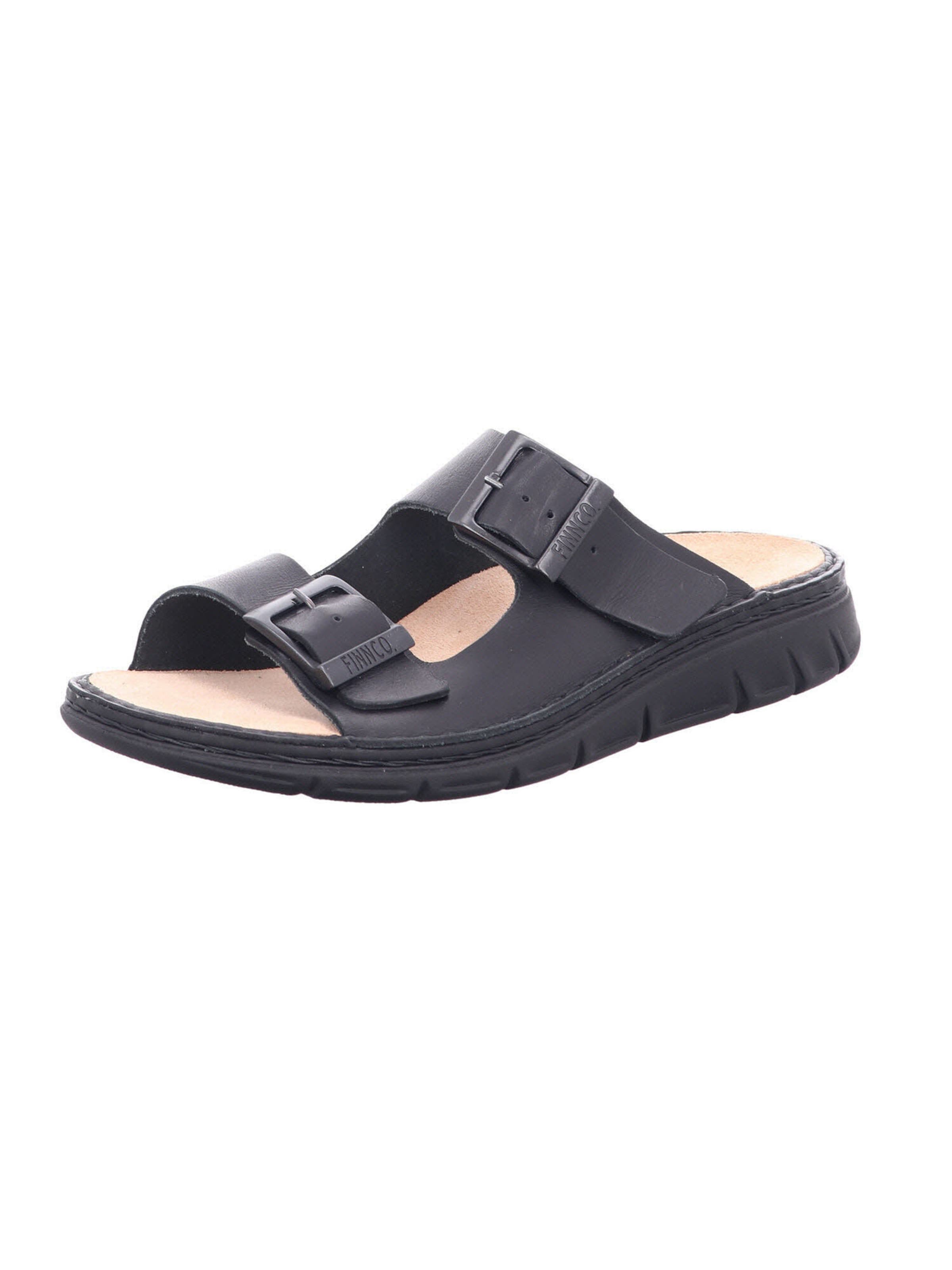 Finn Comfort Mules in Black: front