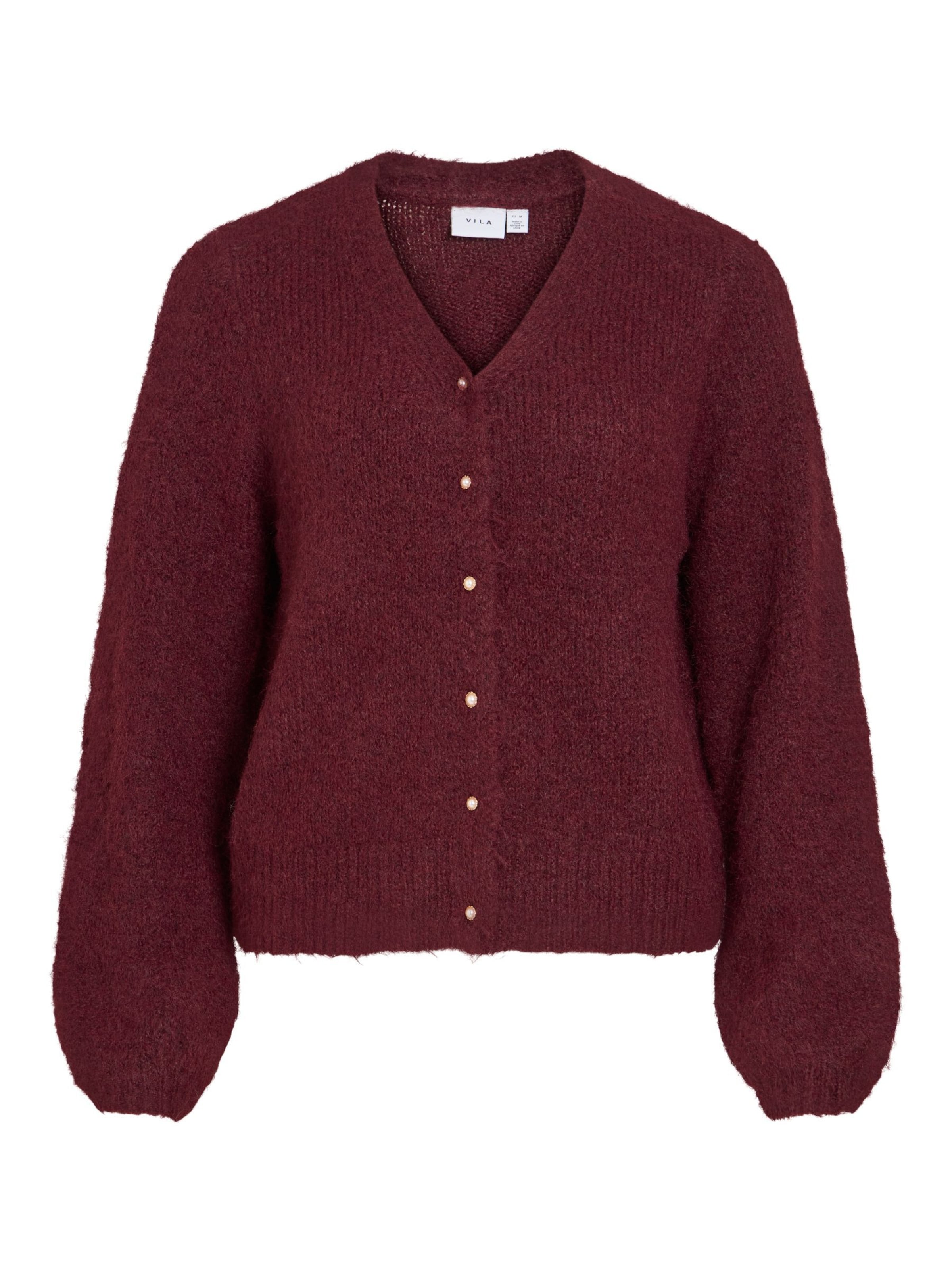 VILA Gebreid vest in Bruin: voorkant