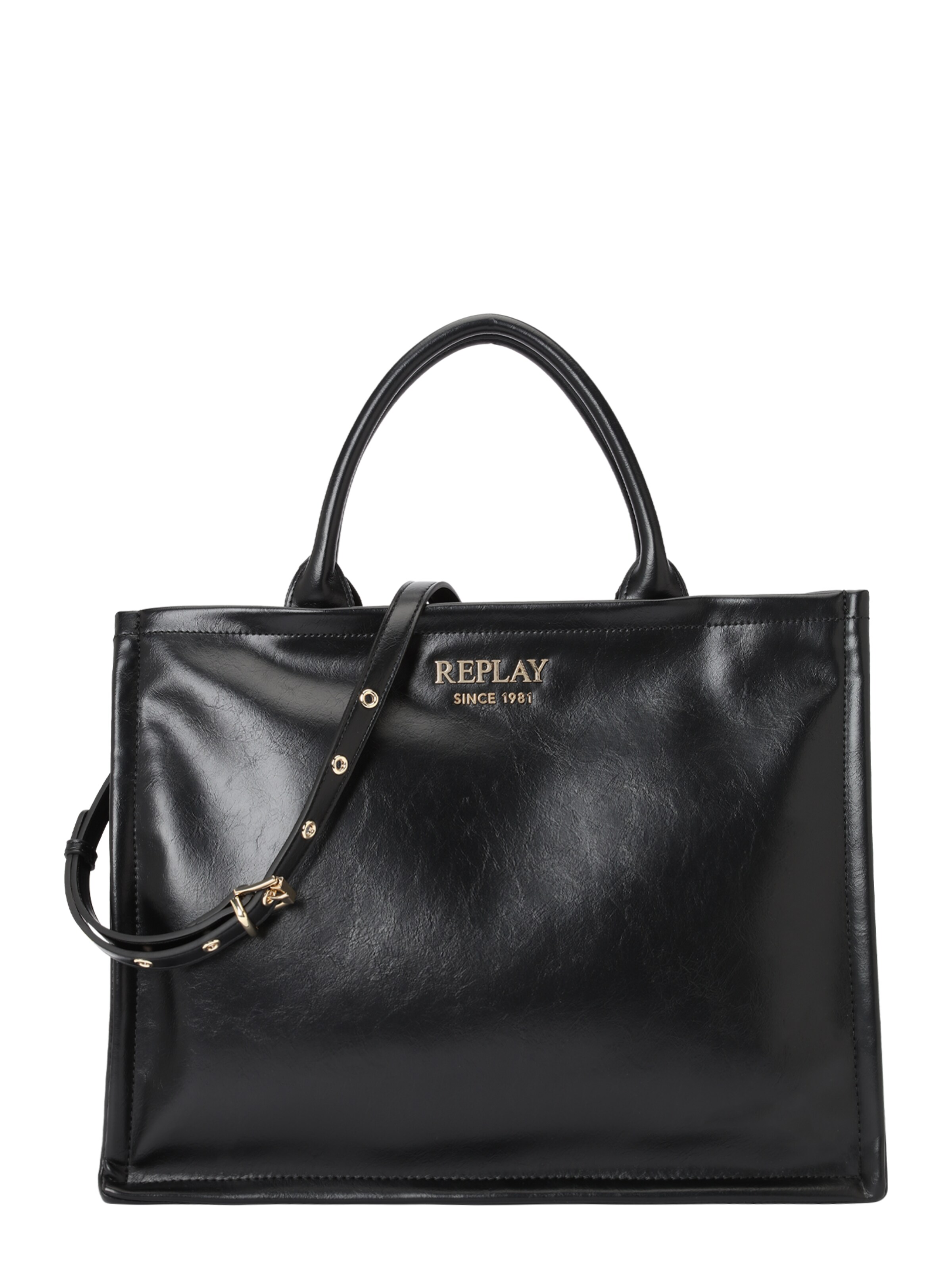 REPLAY Шоппер в Черный: спереди
