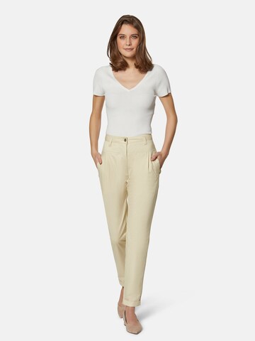 MADELEINE Tapered Bandplooibroek in Beige