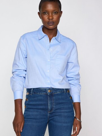 Maison 123 Blouse 'Thomas' in Blue: front