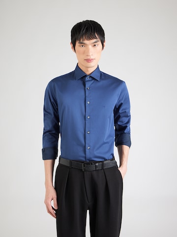 Michael Kors Slim fit Πουκάμισο σε μπλε: μπροστά