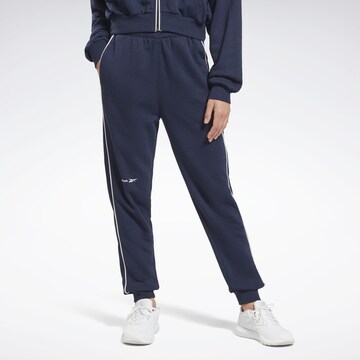 Coupe slim Pantalon de sport Reebok en bleu : devant