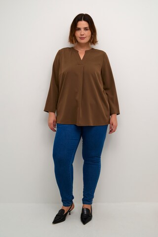 KAFFE CURVE Blouse 'Mie' in Bruin