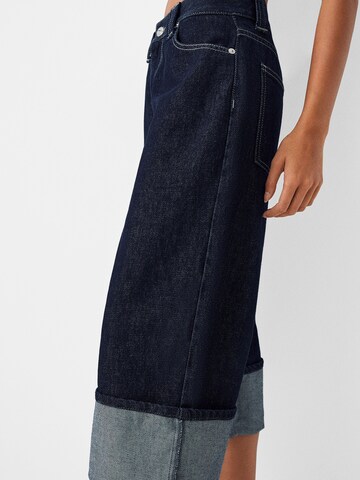 Bershka Wide leg Jeans in Blauw