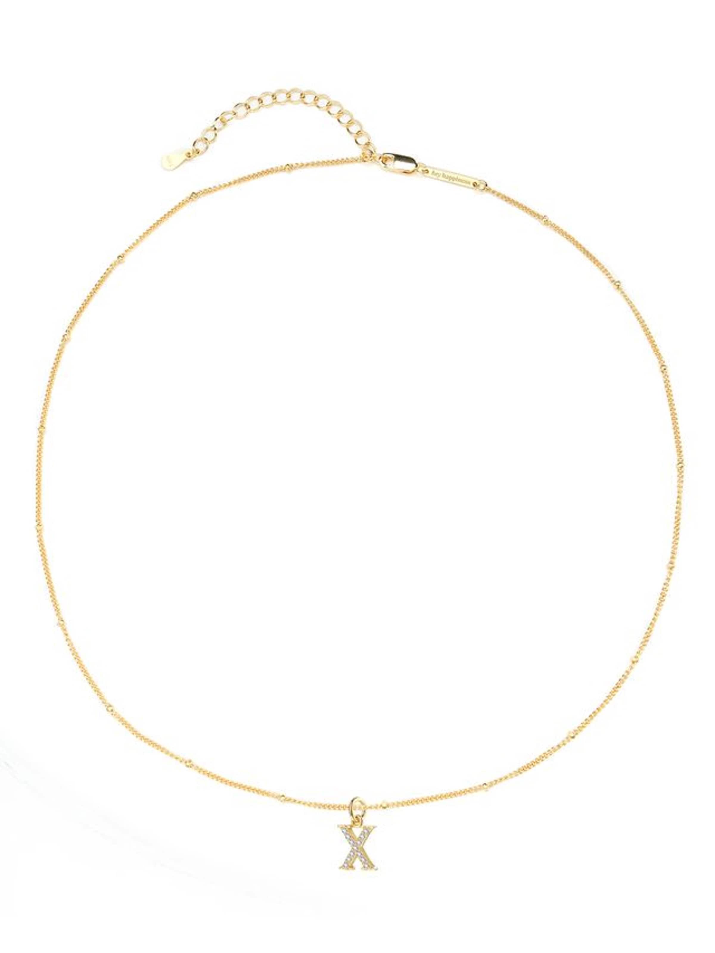 Hey Happiness - Cadena 'Letter X' en oro: frente