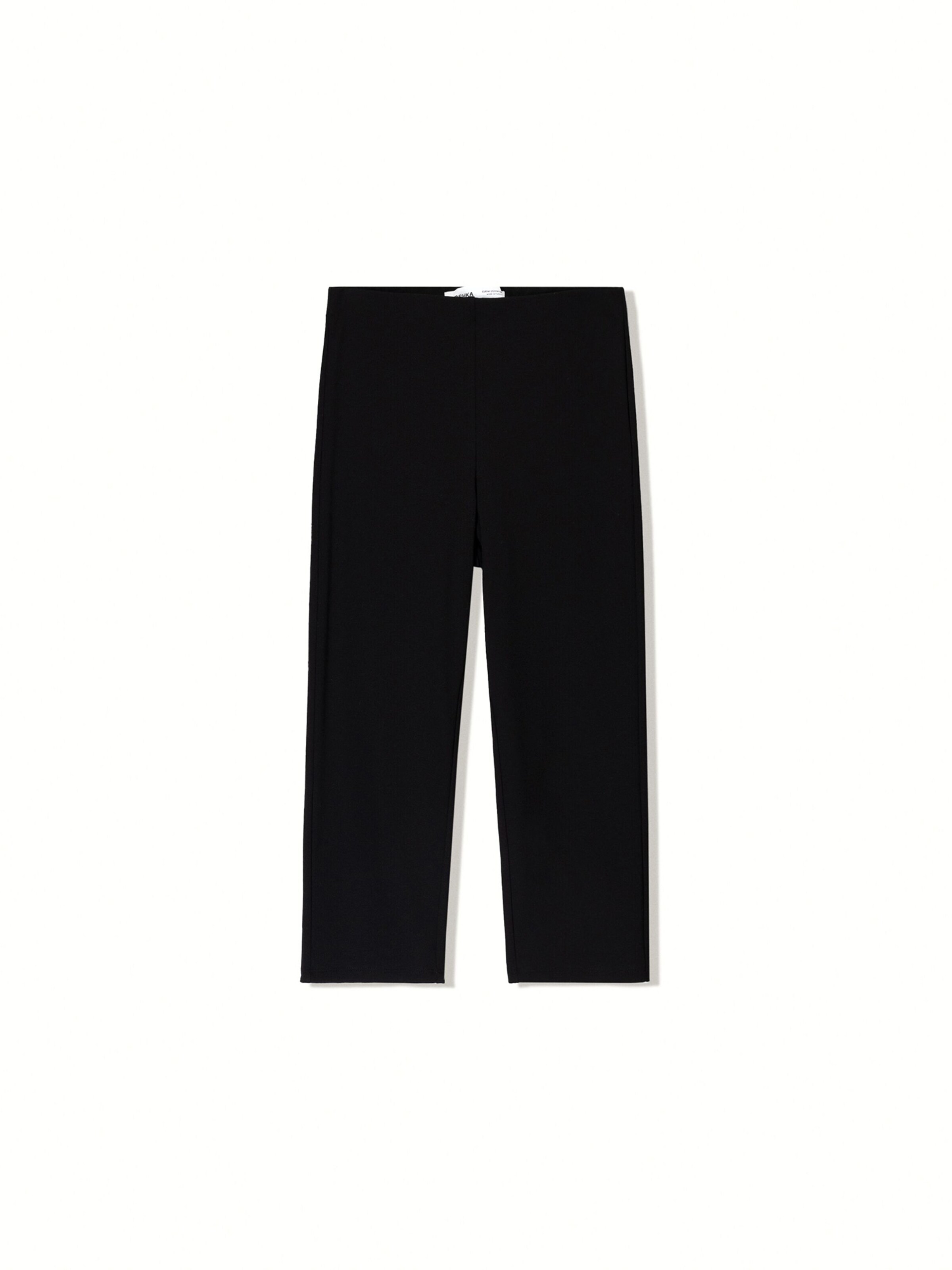 Bershka Skinny Trousers in Black: front