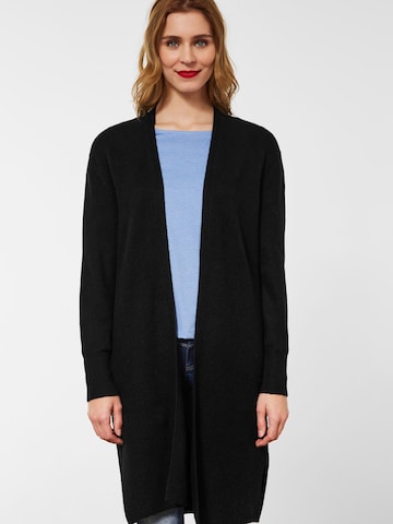 STREET ONE Knit cardigan in Black: front