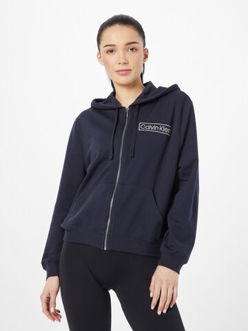 Calvin Klein Underwear Zip-Up Hoodie in Blue: front