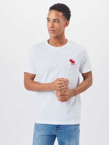 T-Shirt Abercrombie & Fitch en blanc : devant