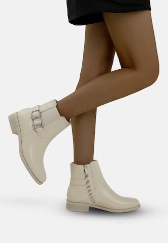 Elara Chelsea Boots i beige