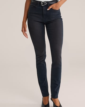 WE Fashion Skinny Farkut 'The Charmer' värissä musta: etupuoli