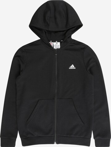 ADIDAS SPORTSWEAR Αθλητική ζακέτα φούτερ 'Essentials ' σε μαύρο: μπροστά