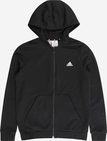 ADIDAS SPORTSWEAR Athletic Zip-Up Hoodie 'Essentials ' in Black: front