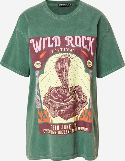 Nasty Gal Tričko 'Wild Rock' - zelená / zmiešané farby, Produkt