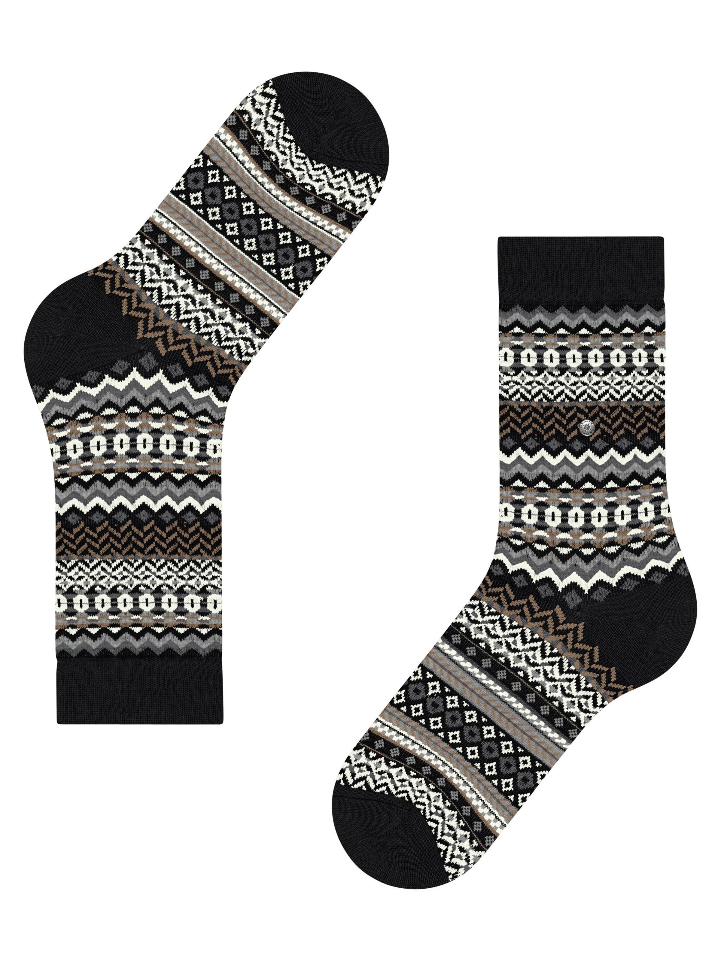 BURLINGTON Socken 'Fair Isle'‌‌‌‌‌ in Schwarz